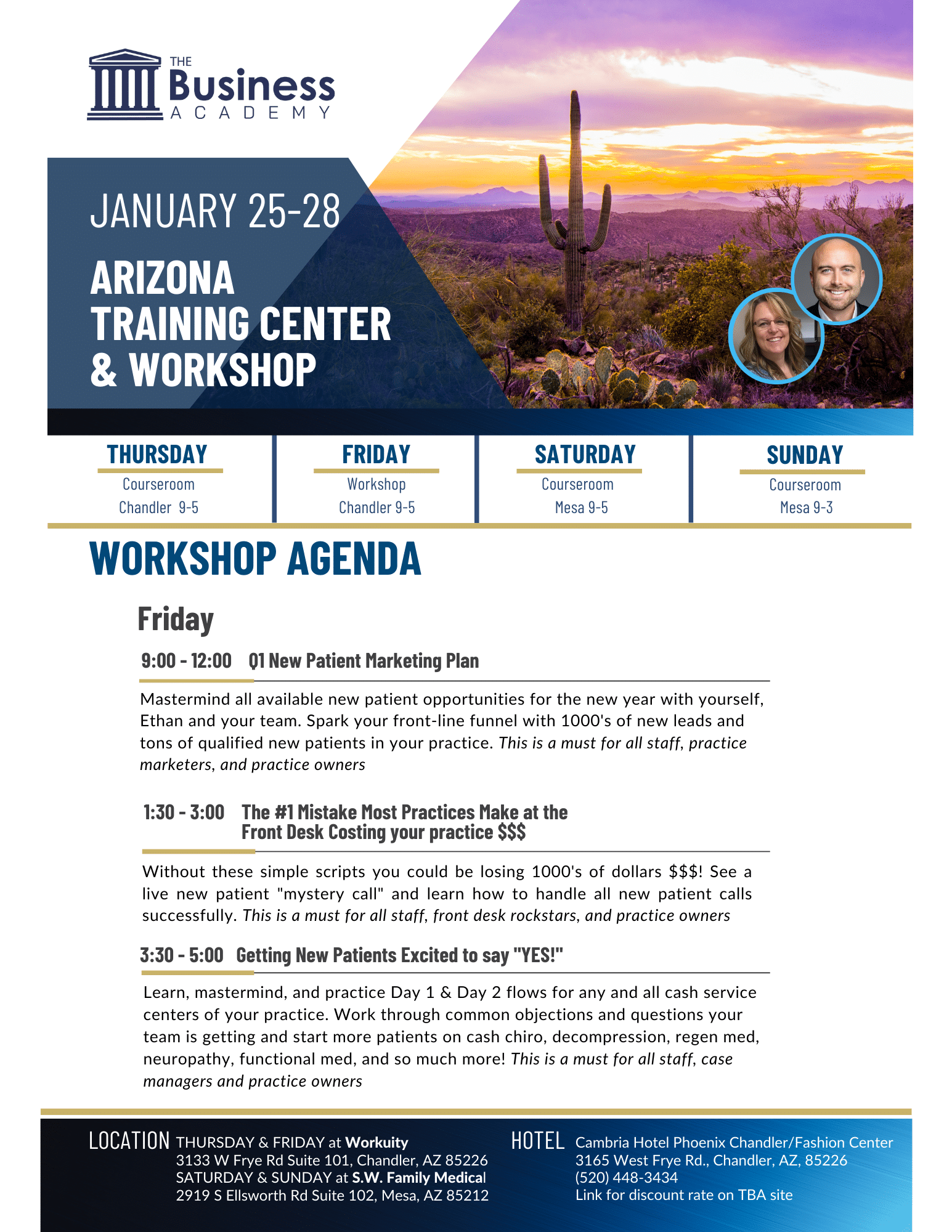 January Arizona Training Center &amp; Workshop 2024 - The Business Academy
